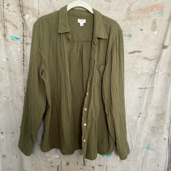 J Crew Gauze Button Up Shirt - Picture 2 of 2